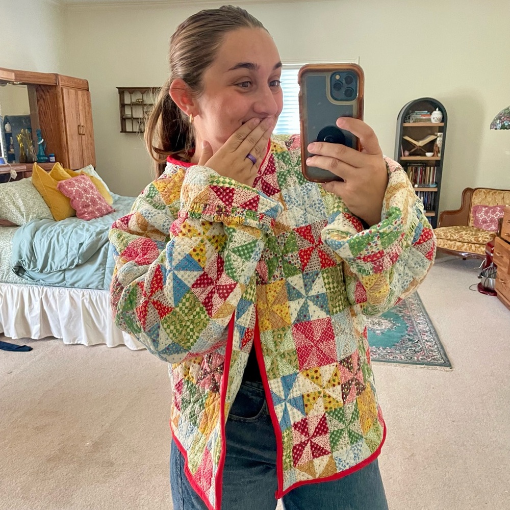Handmade Upcycled Vintage Quilted Jacket - Picture 2 of 4